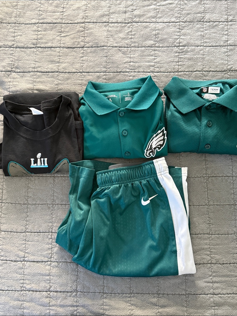 Philadelphia Eagles Men’s Clothing Lot L/XL Nike Polos Shorts T-Shirt